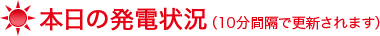 本日の発電状況（10分間隔で更新されます）